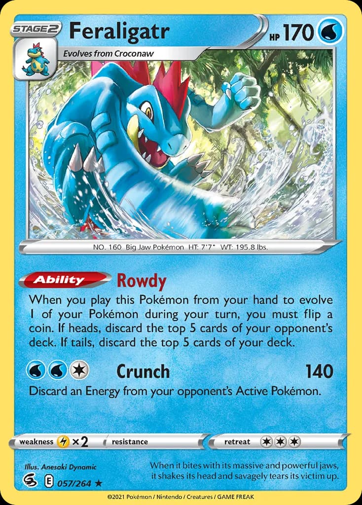 Feraligatr card front, Fusion Strike 57/264