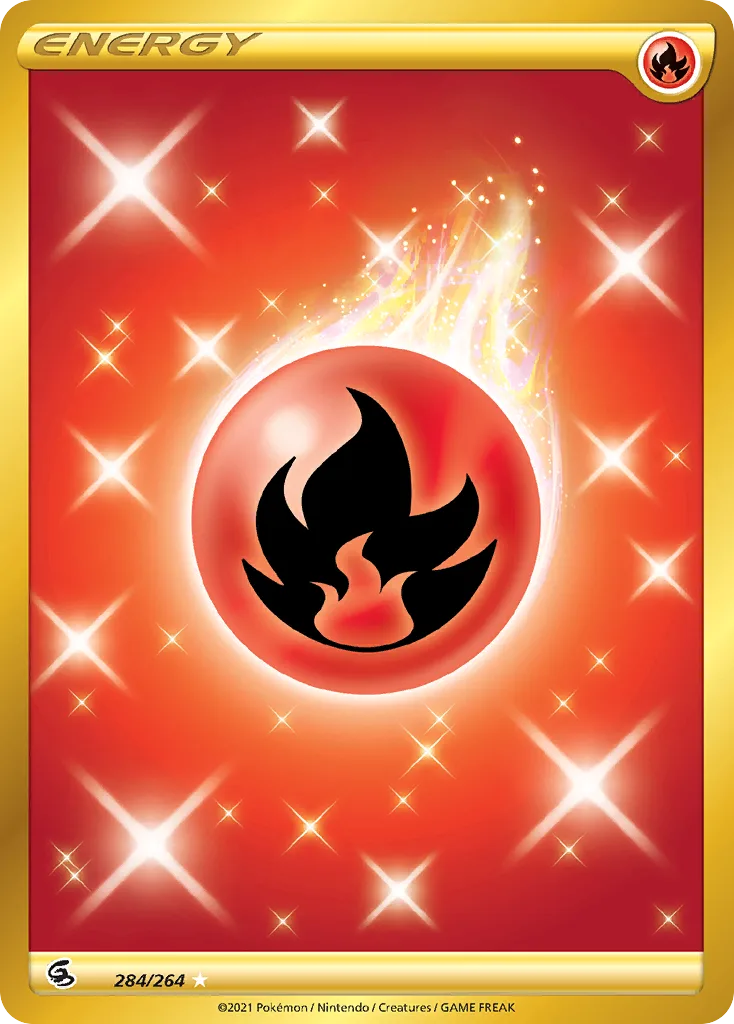 Fusion Strike Fire Energy card front, 284/264