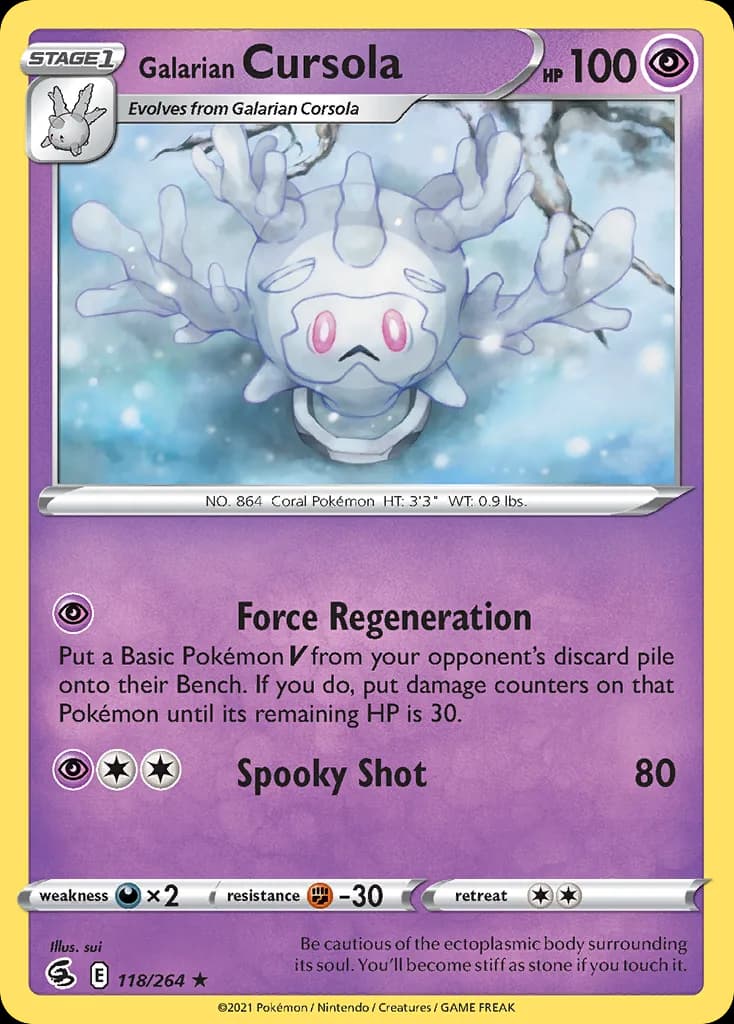 Fusion Strike Galarian Cursola card front, 118/264