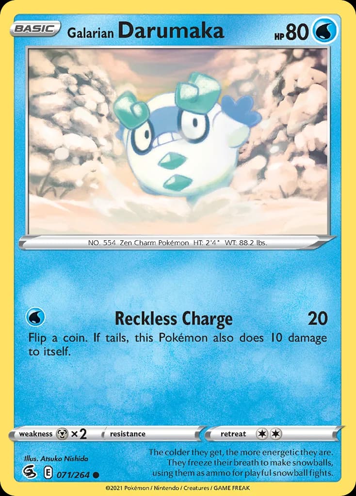 Fusion Strike Galarian Darumaka card front, 71/264