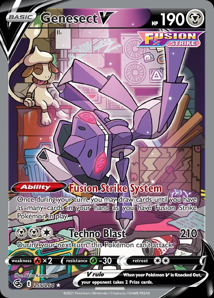 Genesect V card front, Fusion Strike 255/264