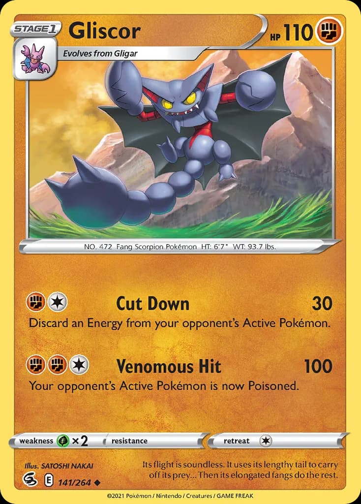 Fusion Strike Gliscor card front, 141/264