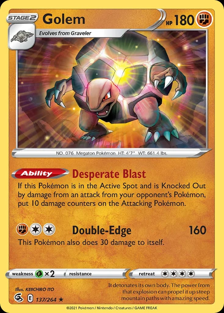 Fusion Strike Golem card front, 137/264