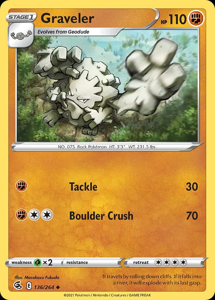 Fusion Strike Graveler card front, 136/264
