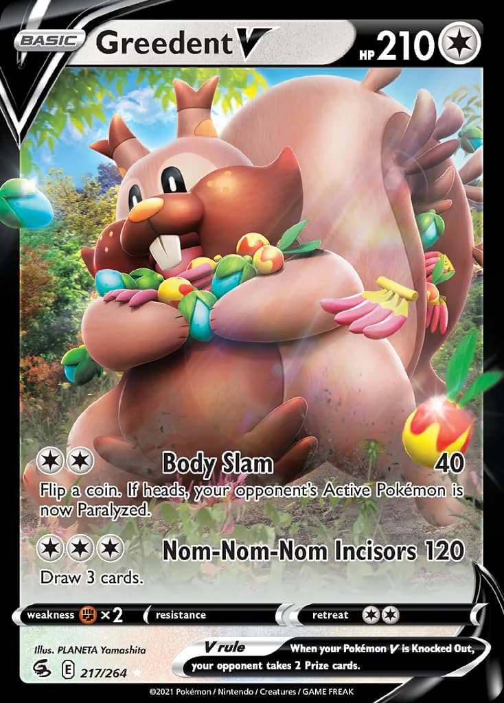 Fusion Strike Greedent V card front, 217/264