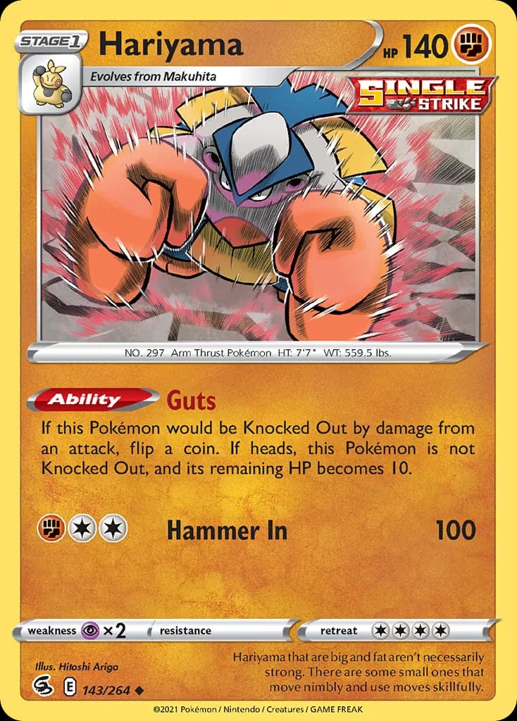 Fusion Strike Hariyama card front, 143/264