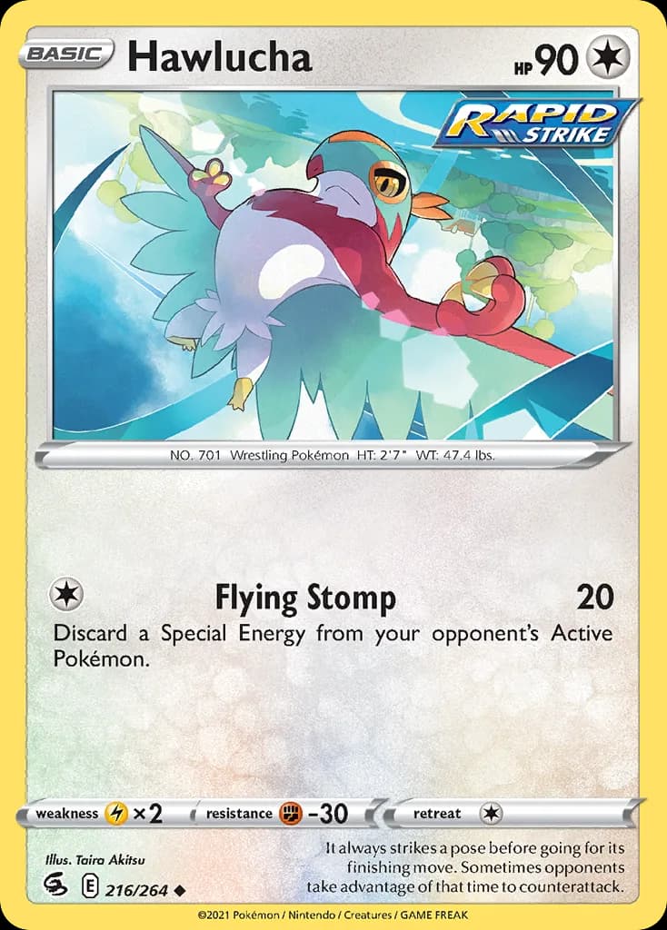 Fusion Strike Hawlucha card front, 216/264