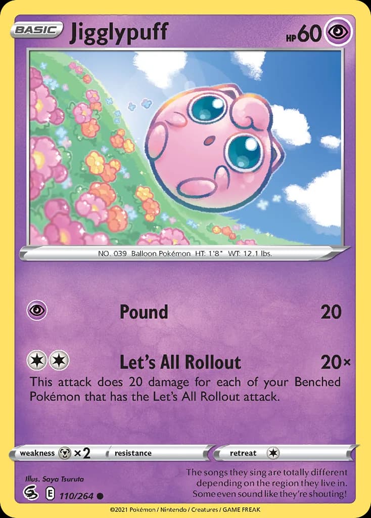 Fusion Strike Jigglypuff card front, 110/264