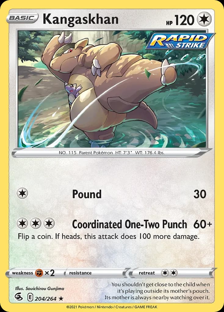 Fusion Strike Kangaskhan card front, 204/264