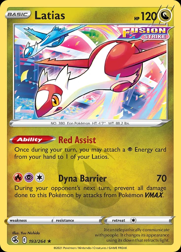 Fusion Strike Latias card front, 193/264
