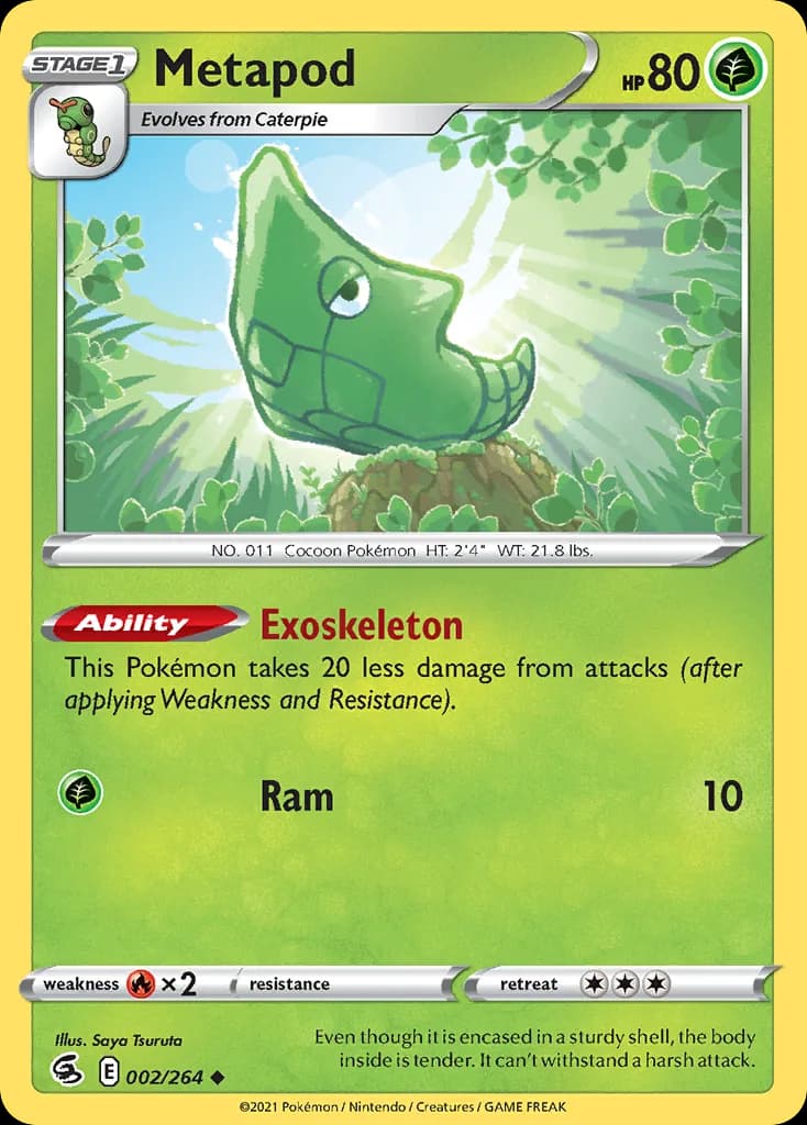 Fusion Strike Metapod card front, 2/264