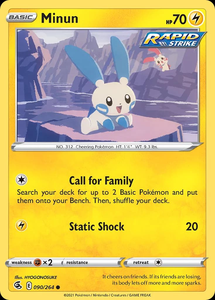 Fusion Strike Minun card front, 90/264