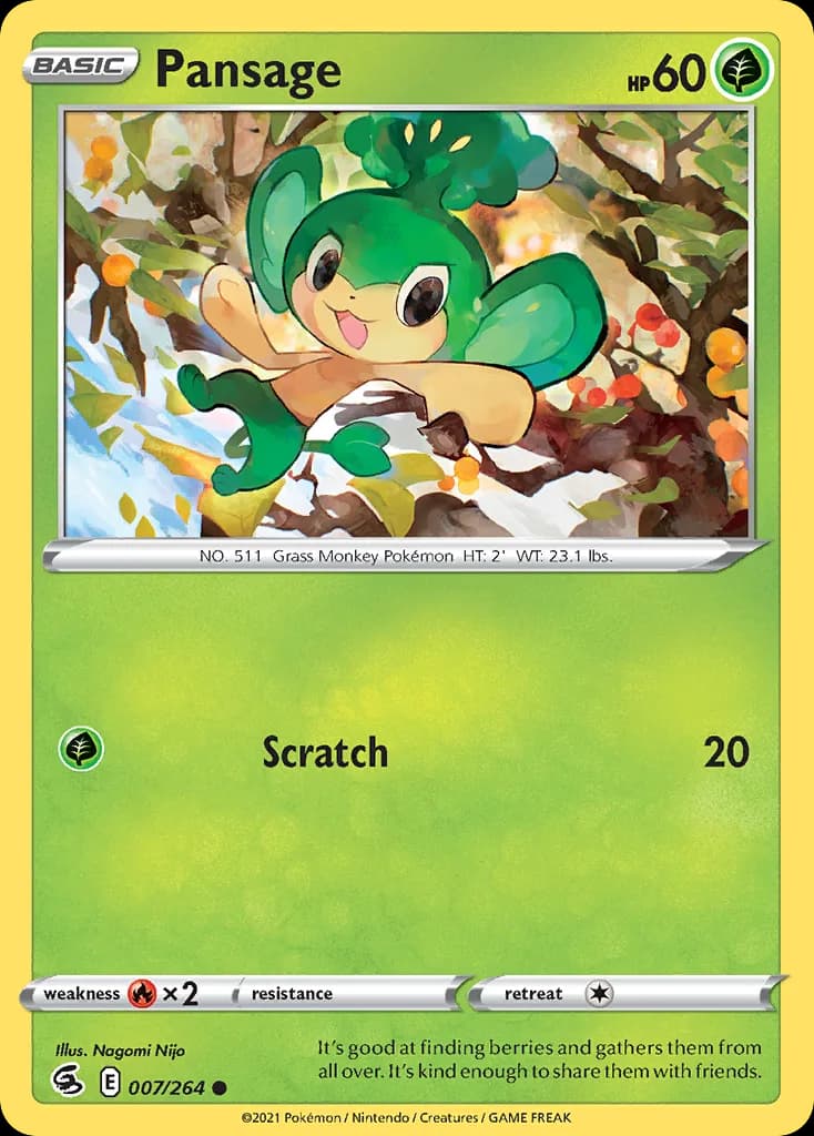 Fusion Strike Pansage card front, 7/264