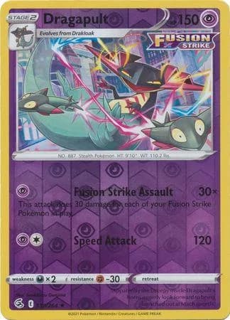 Dragapult reverse holo card front, Fusion Strike 130/264