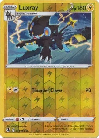 Luxray reverse holo card front, Fusion Strike 93/264