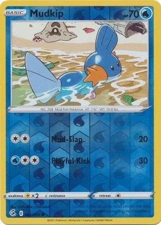 Mudkip reverse holo card front, Fusion Strike 62/264