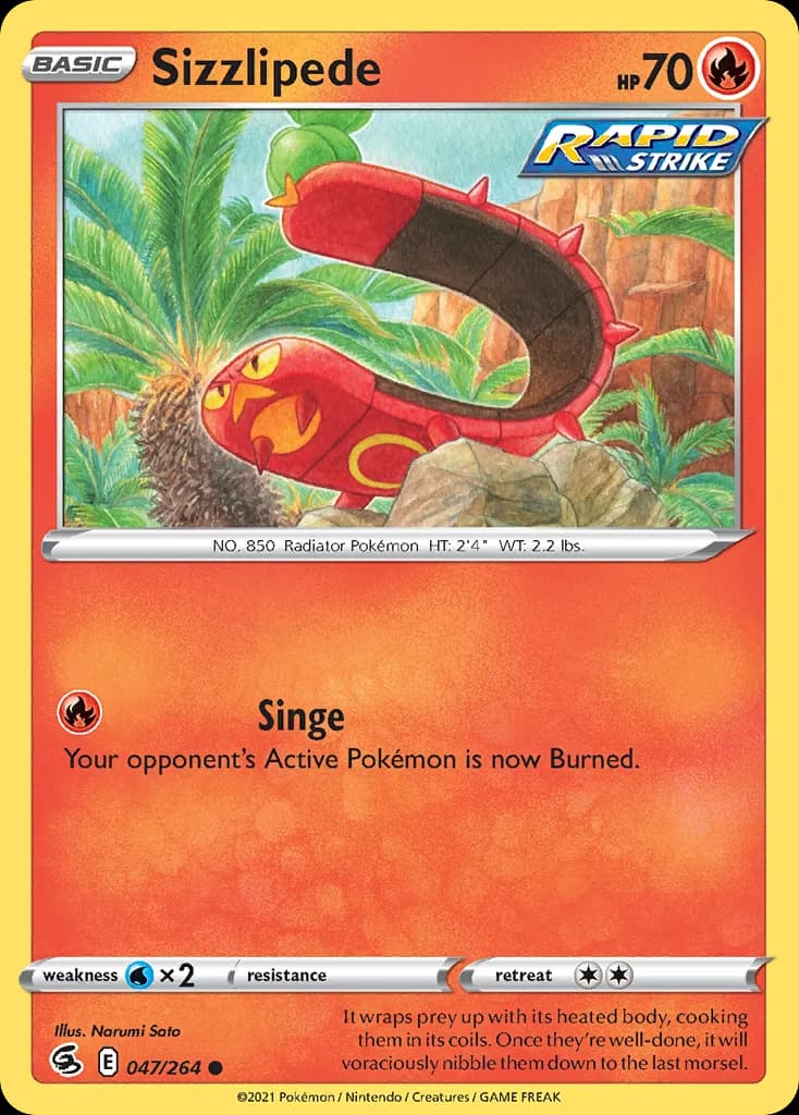 Fusion Strike Sizzlipede card front, 47/264