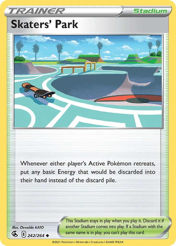 Skaters' Park, Fusion Strike 242/264, English non-holo base-card reference; reverse-holo finish is not shown