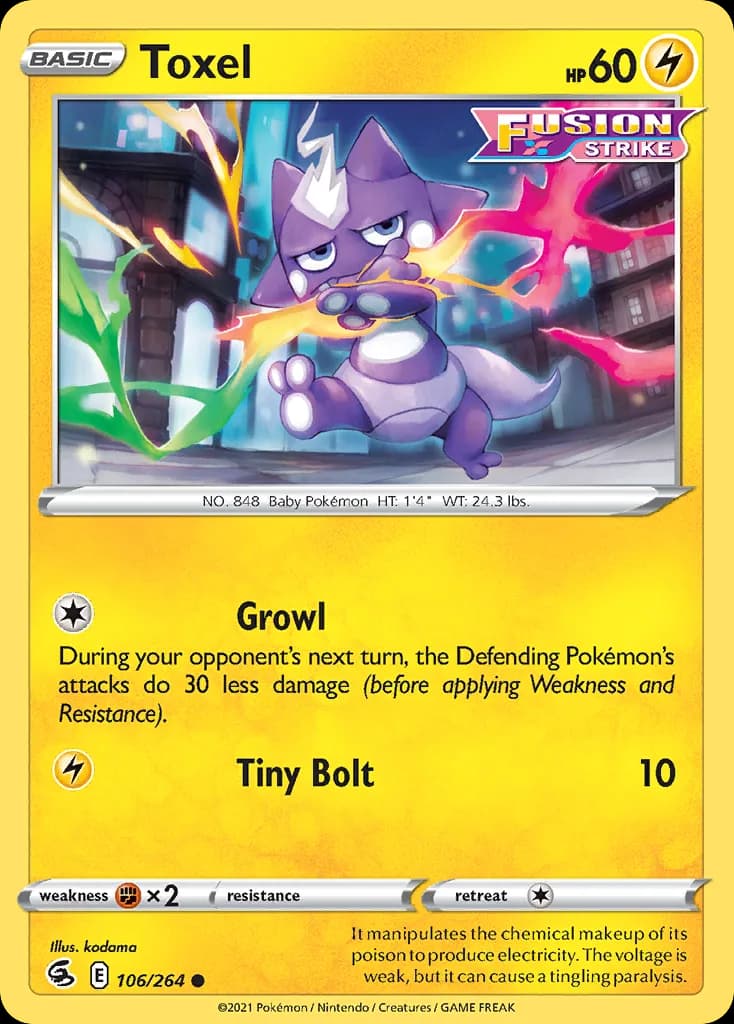 Fusion Strike Toxel card front, 106/264
