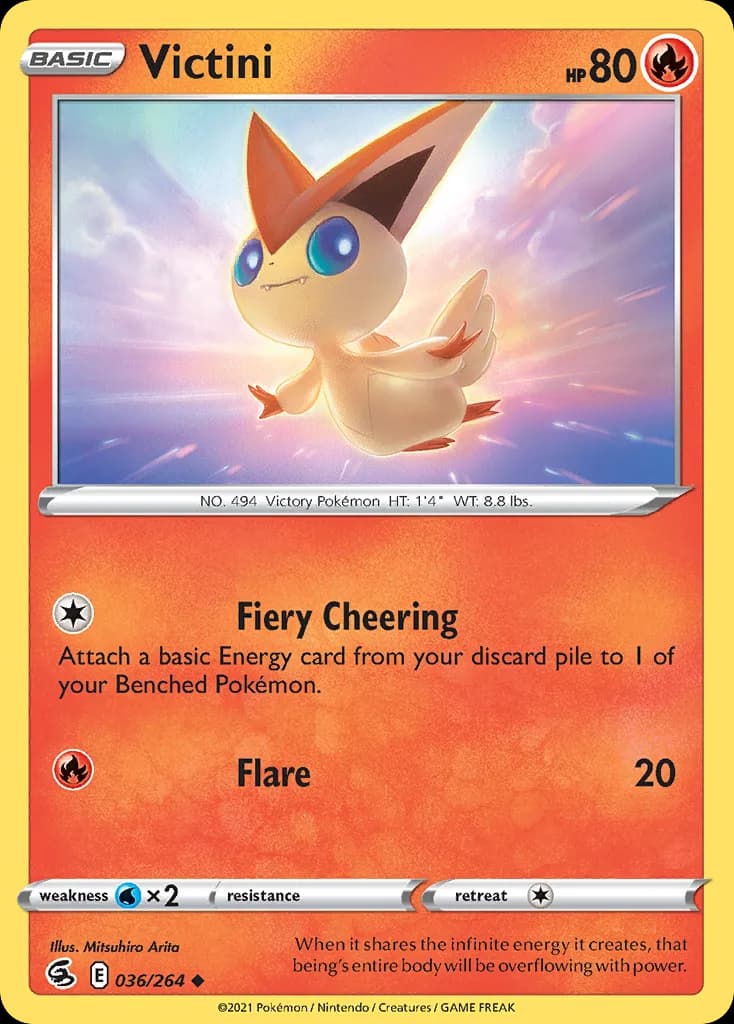 Victini card front, Fusion Strike 36/264