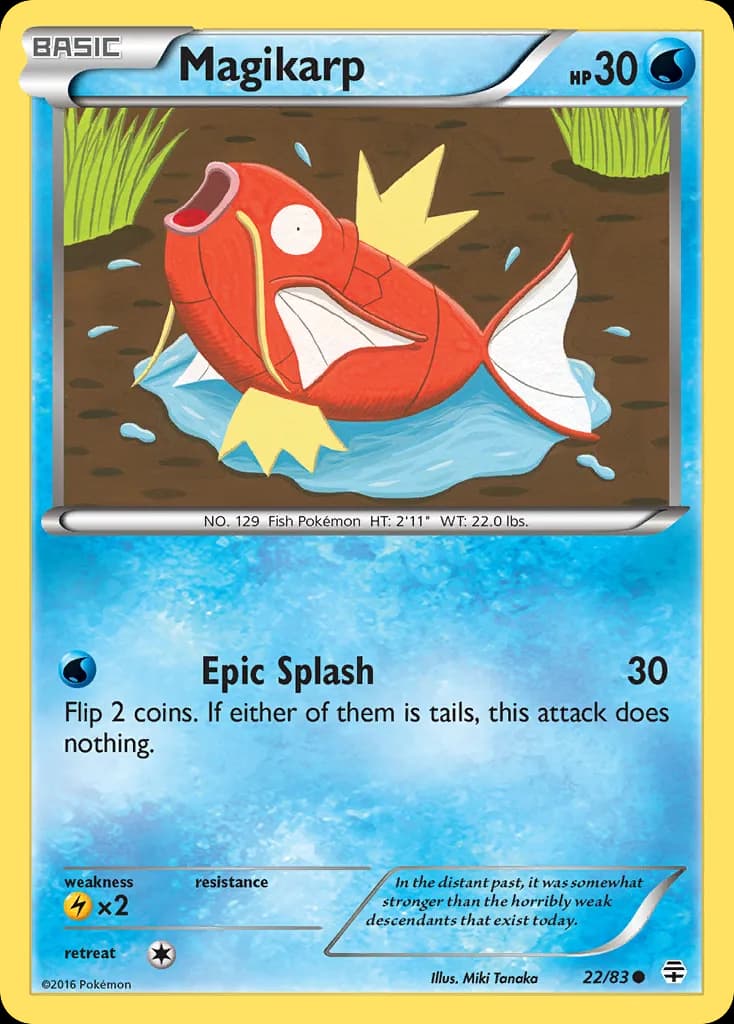 Generations Magikarp card front, 22/83