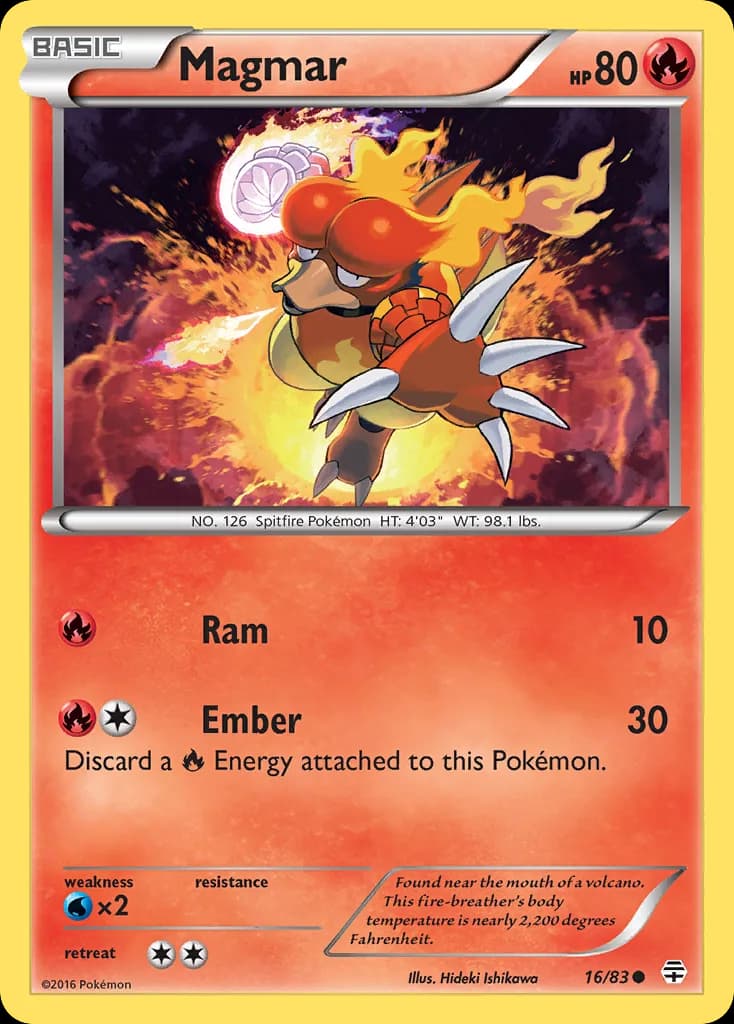 Generations Magmar card front, 16/83