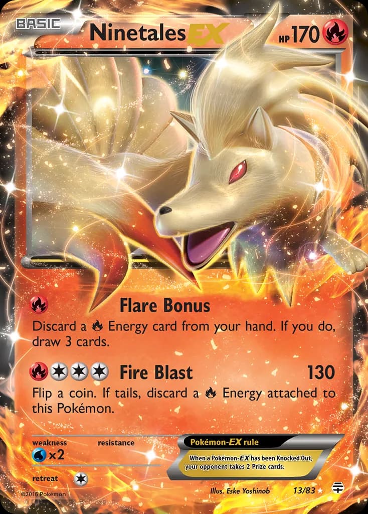 Ninetales-EX card front, Generations 13/83