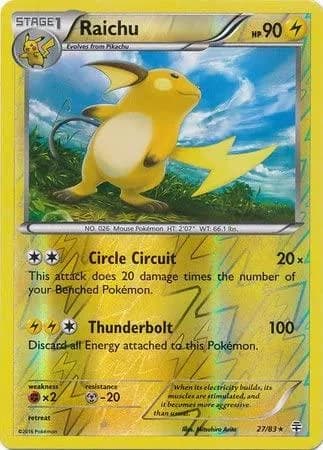 Raichu reverse holo card front, Generations 27/83