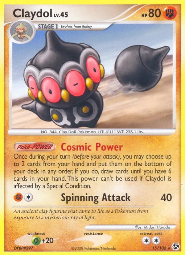 Great Encounters Claydol card front, 15/106