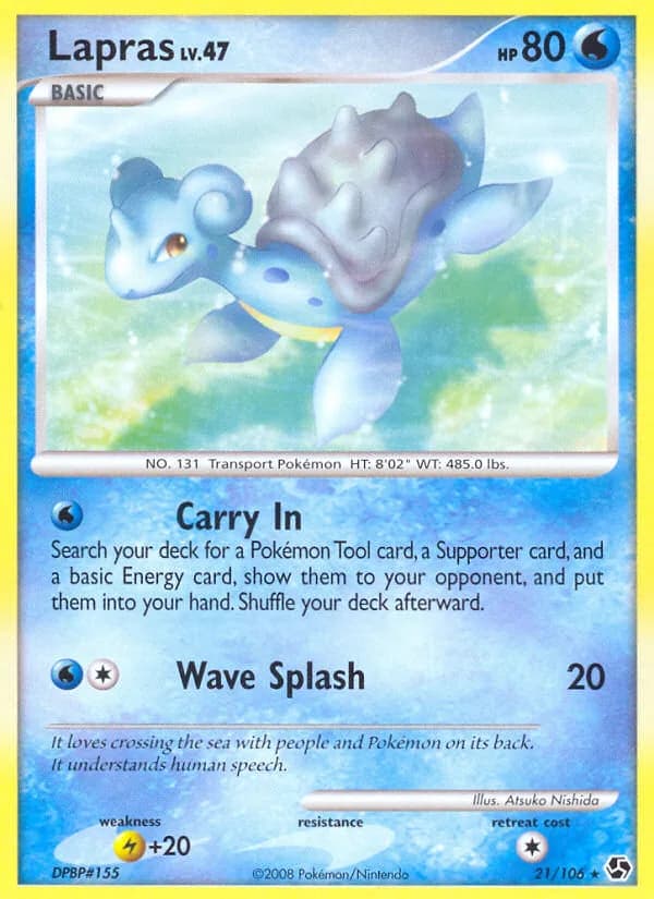 Lapras card front, Great Encounters 21/106