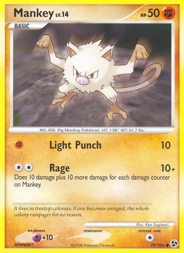 Great Encounters Mankey card front, 79/106