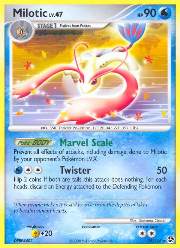 Milotic card front, Great Encounters 25/106