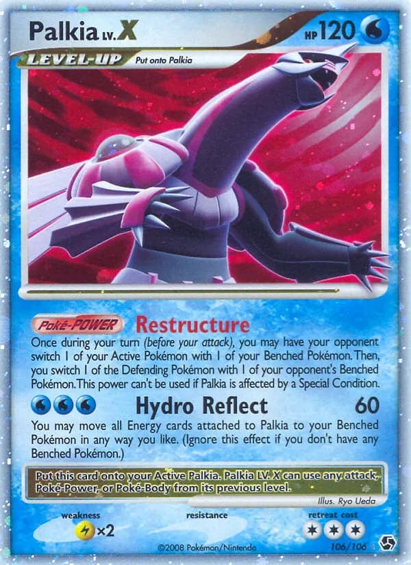 Great Encounters Palkia LV.X card front, 106/106