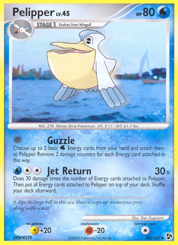 Great Encounters Pelipper card front, 48/106