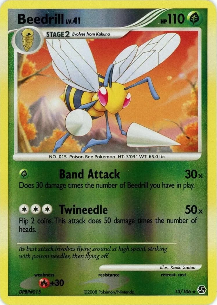 Beedrill reverse holo card front, Great Encounters 13/106