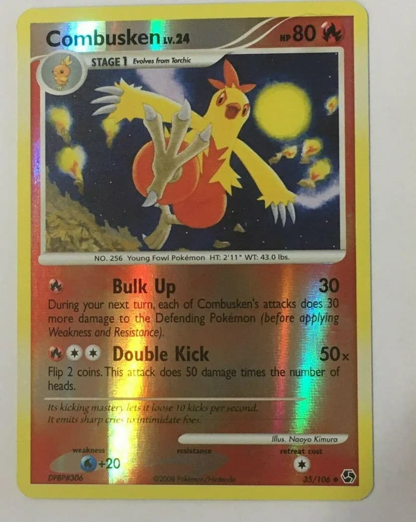 Combusken reverse holo card front, Great Encounters 35/106