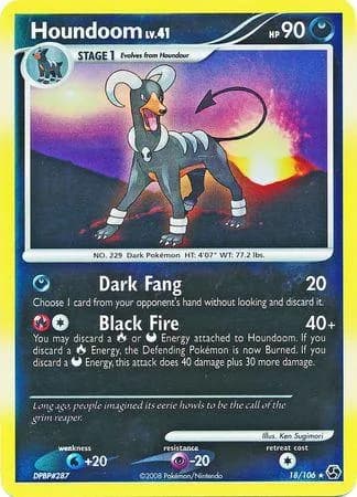 Houndoom reverse holo card front, Great Encounters 18/106
