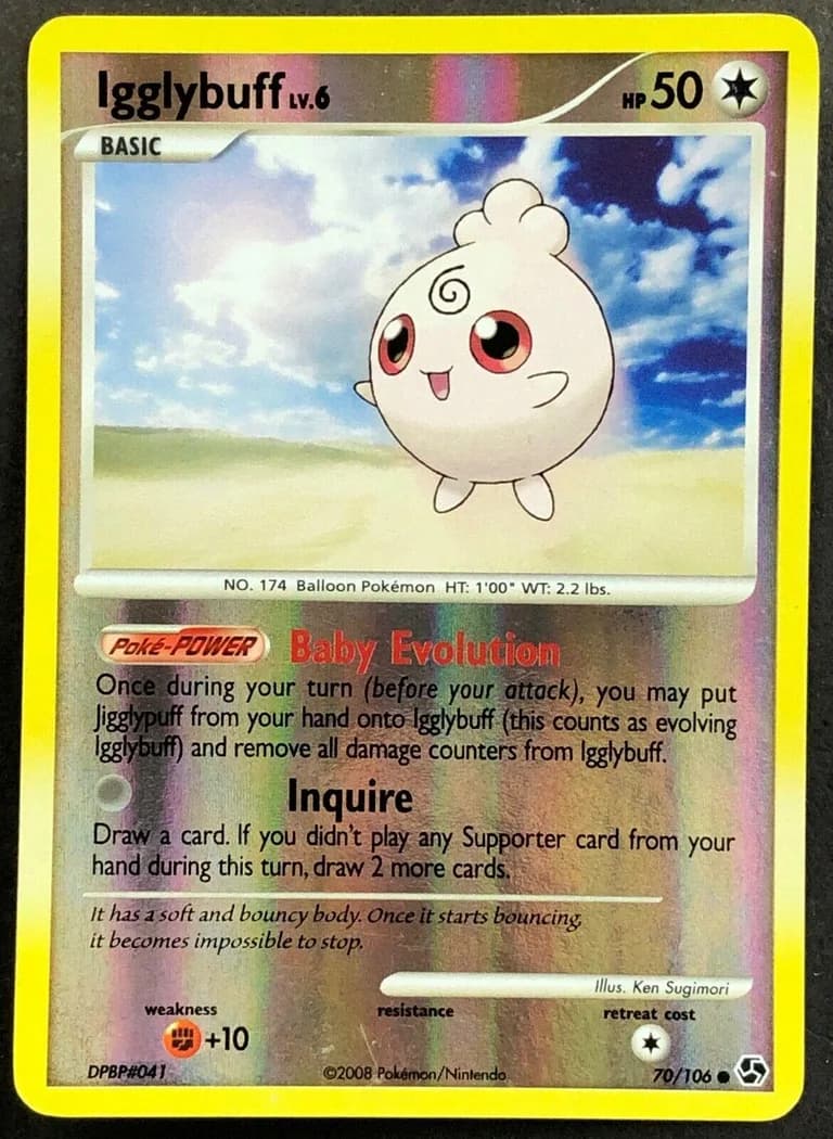Igglybuff reverse holo card front, Great Encounters 70/106