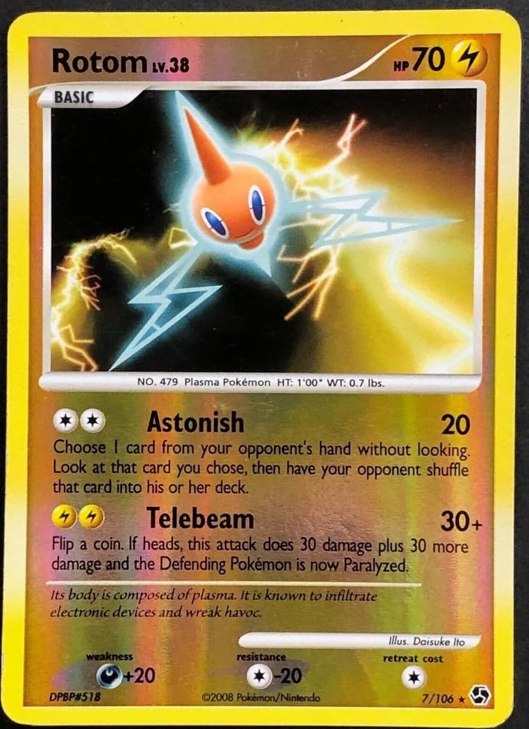 Rotom reverse holo card front, Great Encounters 7/106