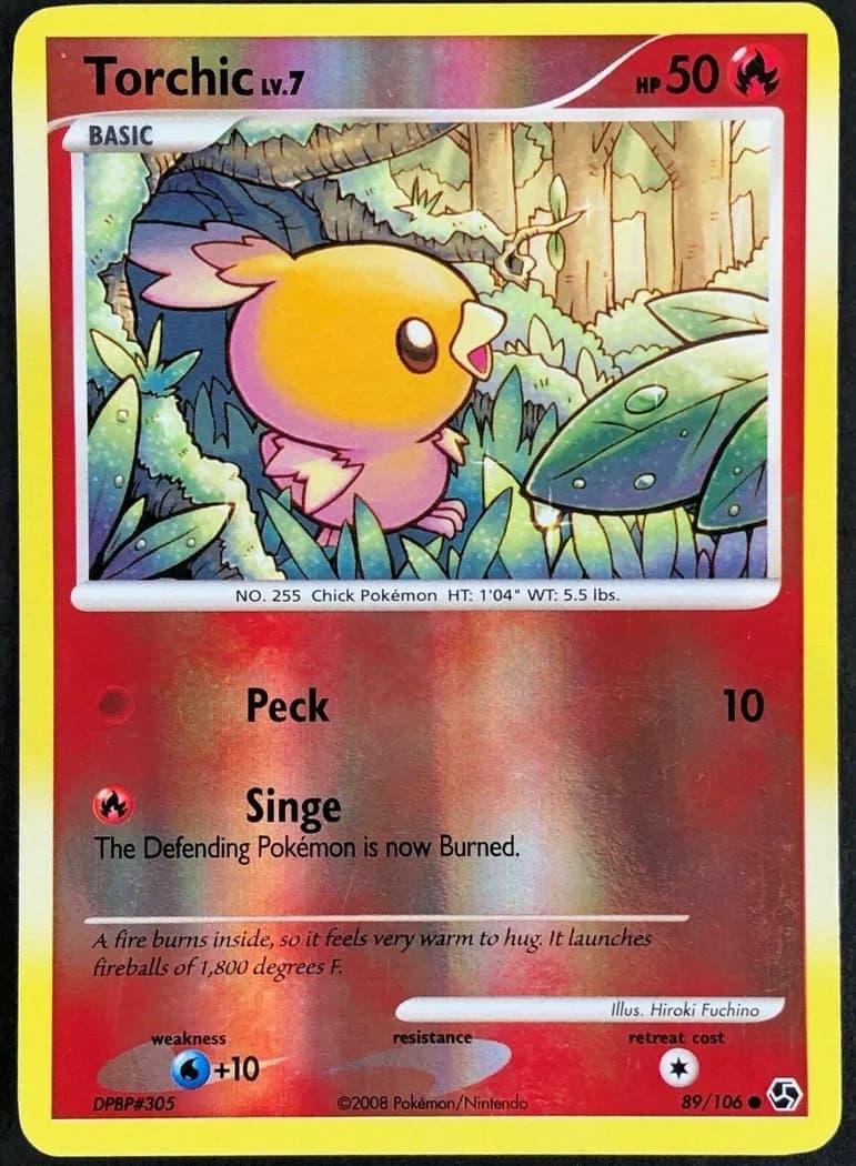 Torchic reverse holo card front, Great Encounters 89/106