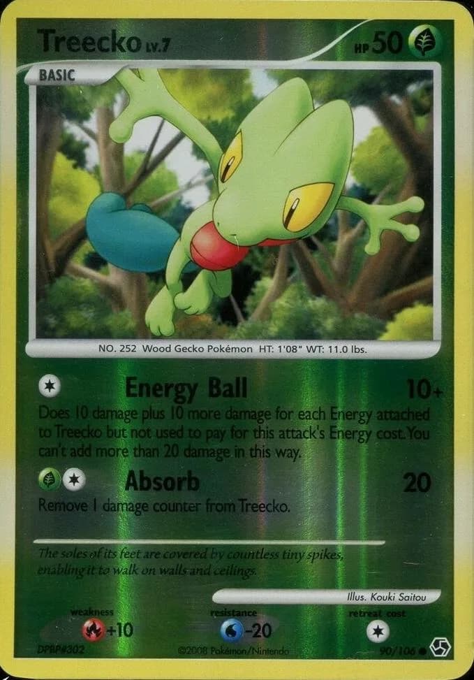 Treecko reverse holo card front, Great Encounters 90/106