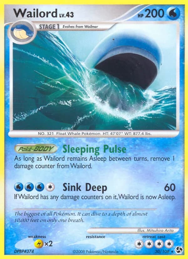 Great Encounters Wailord card front, 30/106