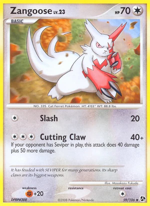 Great Encounters Zangoose card front, 59/106