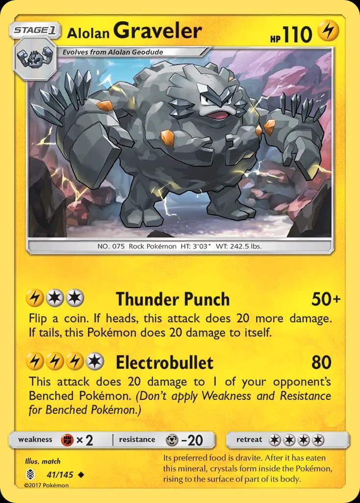 Guardians Rising Alolan Graveler card front, 41/145