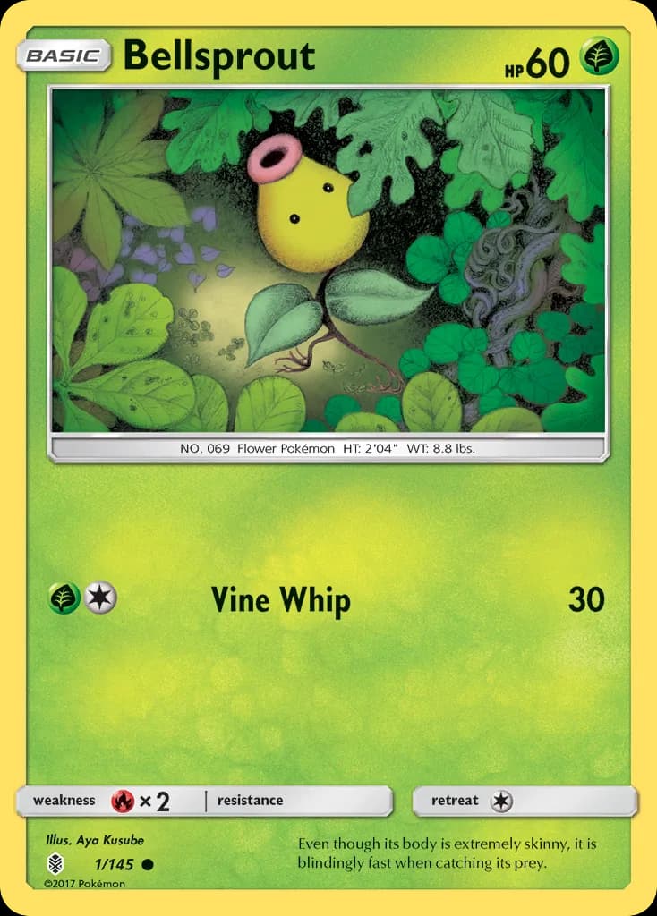 Guardians Rising Bellsprout card front, 1/145
