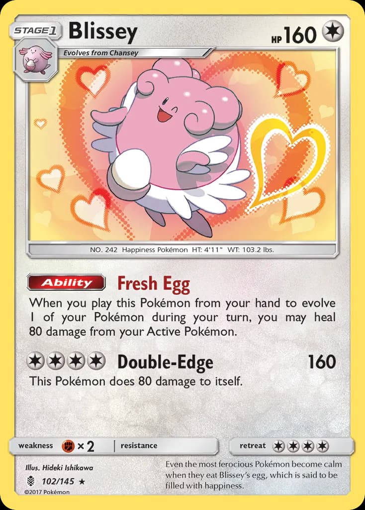 Guardians Rising Blissey card front, 102/145