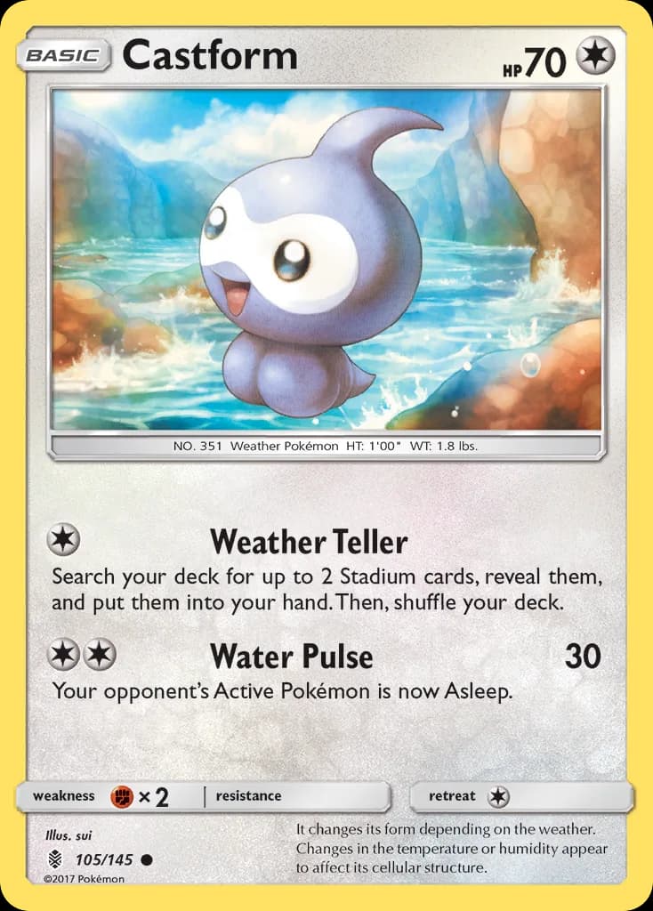 Guardians Rising Castform card front, 105/145