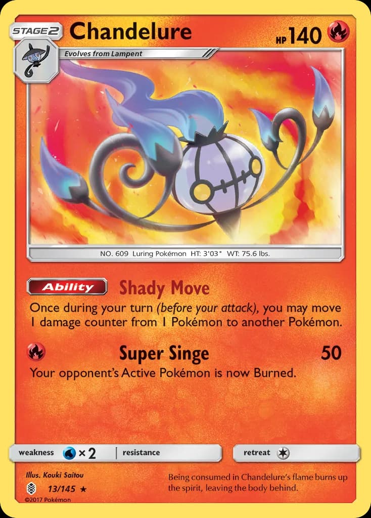 Chandelure card front, Guardians Rising 13/145