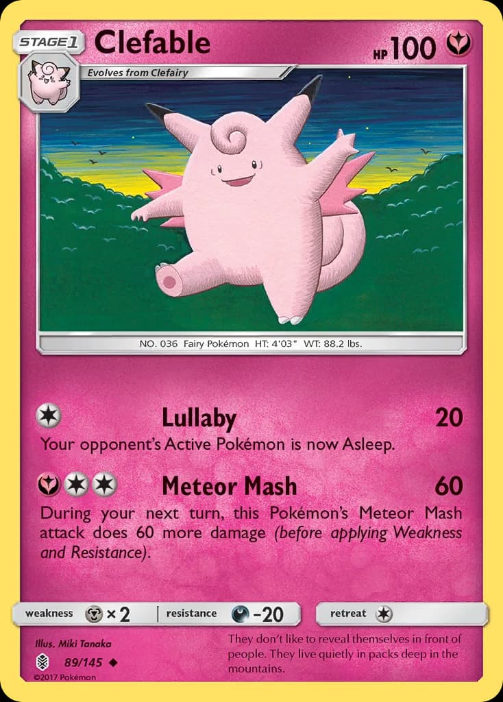 Guardians Rising Clefable card front, 89/145