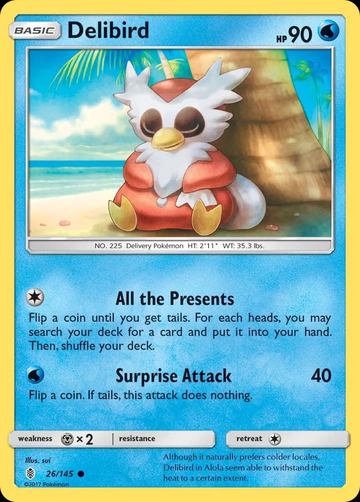 Guardians Rising Delibird card front, 26/145